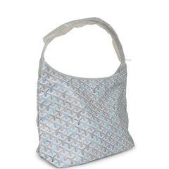 Goyard Goyardine Canvas Polar Blue Boheme Hobo Palladium Hardware