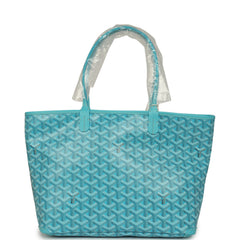 Goyard Goyardine Canvas Turquoise Artois PM Tote Palladium Hardware