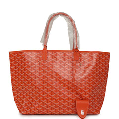 Goyard Goyardine Canvas Orange Saint Louis PM Tote Palladium Hardware