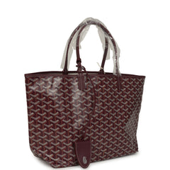 Goyard Goyardine Canvas Burgundy Saint Louis PM Tote Palladium Hardware