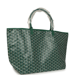 Goyard Goyardine Green Saint Louis GM Tote Bag Palladium Hardware