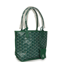Goyard Goyardine Anjou Green Mini Bag Palladium Hardware