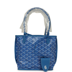 Goyard Goyardine Anjou Sky Blue Mini Bag Palladium Hardware