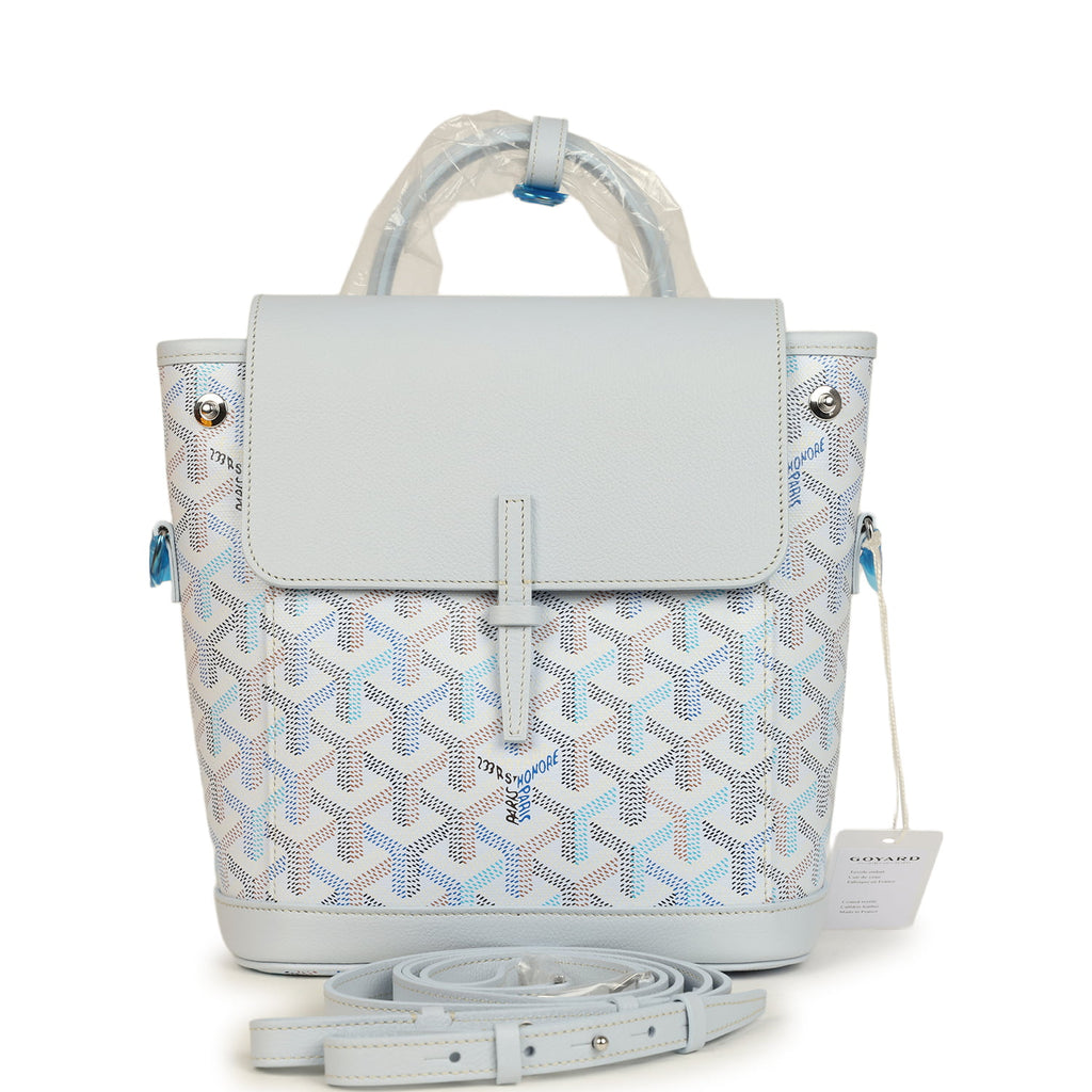 Goyard Goyardine Canvas Polar Blue Mini Alpin Backpack Palladium Hardw