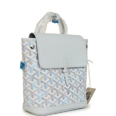 Goyard Goyardine Canvas Polar Blue Mini Alpin Backpack Palladium Hardware
