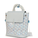 Goyard Goyardine Canvas Polar Blue Mini Alpin Backpack Palladium Hardware - Thumbnail View 5