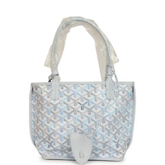 Goyard Goyardine Anjou Polar Blue Mini Bag Palladium Hardware