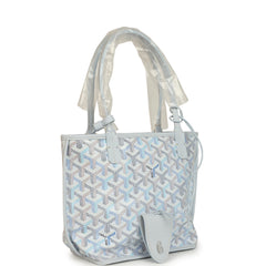 Goyard Goyardine Anjou Polar Blue Mini Bag Palladium Hardware