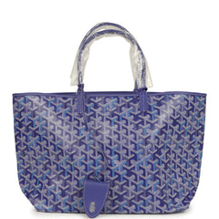 Goyard Goyardine Blueberry Purple Saint Louis PM Tote Palladium Hardware