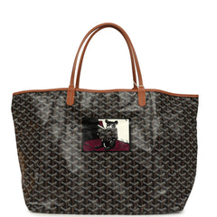 Goyard Goyardine "Hulot Dog" Black and Brown Saint Louis GM Tote Bag Palladium Hardware