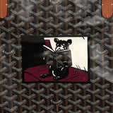 Goyard Goyardine "Hulot Dog" Black and Brown Saint Louis GM Tote Bag Palladium Hardware - Thumbnail View 8