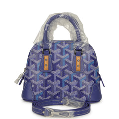 Goyard Goyardine Canvas Blueberry Purple Vendome Nano Bag Palladium Hardware
