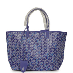Goyard Goyardine Blueberry Purple Saint Louis PM Tote Palladium Hardware