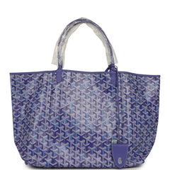 Goyard Goyardine Blueberry Purple Saint Louis GM Tote Palladium Hardware