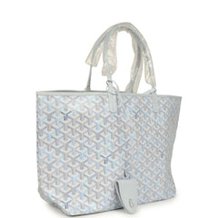 Goyard Goyardine Polar Blue Saint Louis PM Tote Palladium Hardware