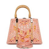 Goyard Goyardine Canvas Saigon Mini Marquetry Trunk Bag Powder Pink Chevroches Calfskin Palladium Hardware - Thumbnail View 1