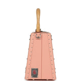 Goyard Goyardine Canvas Saigon Mini Marquetry Trunk Bag Powder Pink Chevroches Calfskin Palladium Hardware - Thumbnail View 3