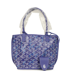 Goyard Goyardine Anjou Blueberry Purple Mini Bag Palladium Hardware