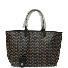 Goyard Goyardine Black Saint Louis PM Tote Bag Palladium Hardware