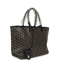 Goyard Goyardine Black Saint Louis PM Tote Bag Palladium Hardware