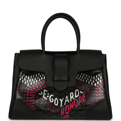 Goyard Saigon Tote "Charismatic Chevron" Jet Black Multicolored Goyardine Canvas Palladium Hardware