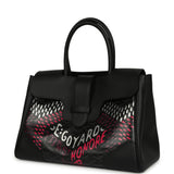 Goyard Saigon Tote "Charismatic Chevron" Jet Black Multicolored Goyardine Canvas Palladium Hardware - Thumbnail View 5