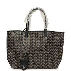 Goyard Goyardine Black Saint Louis PM Tote Bag Palladium Hardware