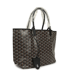 Goyard Goyardine Black Saint Louis PM Tote Bag Palladium Hardware