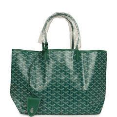 Goyard Goyardine Green Saint Louis PM Tote Bag Palladium Hardware