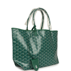 Goyard Goyardine Green Saint Louis PM Tote Bag Palladium Hardware