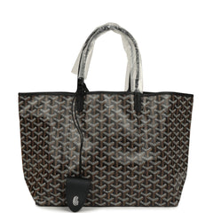 Goyard Goyardine Black Saint Louis PM Tote Bag Palladium Hardware