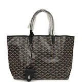 Goyard Goyardine Black Saint Louis PM Tote Bag Palladium Hardware - Thumbnail View 1