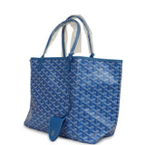 Goyard Goyardine Sky Blue Saint Louis PM Tote Bag Palladium Hardware - Thumbnail View 5