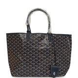 Goyard Goyardine Navy Saint Louis PM Tote Bag Palladium Hardware - Thumbnail View 1