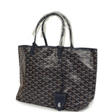 Goyard Goyardine Navy Saint Louis PM Tote Bag Palladium Hardware - Thumbnail View 5