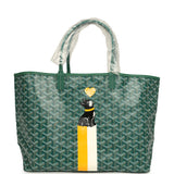 Goyard Goyardine Hand-Painted Dog Green Saint Louis PM Tote Bag Palladium Hardware - Thumbnail View 1