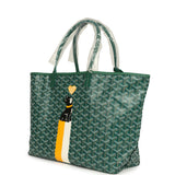 Goyard Goyardine Hand-Painted Dog Green Saint Louis PM Tote Bag Palladium Hardware - Thumbnail View 5