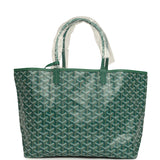 Goyard Goyardine Hand-Painted Dog Green Saint Louis PM Tote Bag Palladium Hardware - Thumbnail View 4