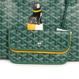 Goyard Goyardine Hand-Painted Dog Green Saint Louis PM Tote Bag Palladium Hardware - Thumbnail View 7