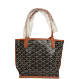 Goyard Goyardine Black, Brown Anjou Mini Tote Palladium Hardware - Thumbnail View 4