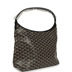 Goyard Goyardine Black Boheme Hobo Bag Palladium Hardware