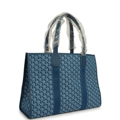 Goyard Goyardine Jacquard Ocean Blue Villette MM Bag