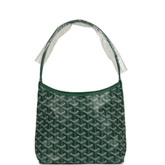 Goyard Goyardine Green Boheme Mini Hobo Bag Palladium Hardware