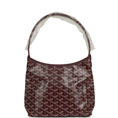 Goyard Goyardine Burgundy Boheme Mini Hobo Bag Palladium Hardware