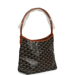 Goyard Goyardine Black, Brown Boheme Mini Hobo Bag Palladium Hardware