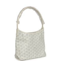 Goyard Goyardine White Boheme Mini Hobo Bag Palladium Hardware
