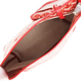 Goyard Goyardine Red Boheme Mini Hobo Bag Palladium Hardware - Thumbnail View 8