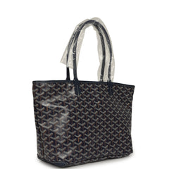 Goyard Goyardine Navy Blue Artois PM Tote Palladium Hardware
