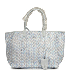 Goyard Goyardine Polar Blue Saint Louis PM Tote Palladium Hardware