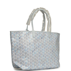 Goyard Goyardine Polar Blue Saint Louis PM Tote Palladium Hardware